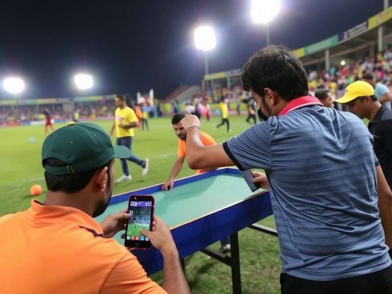 Punjab Cricket Frenzy Offline Tournament Punjab Cricket Frenzy offline tournament in Ludhiana with players competing on mobile devices