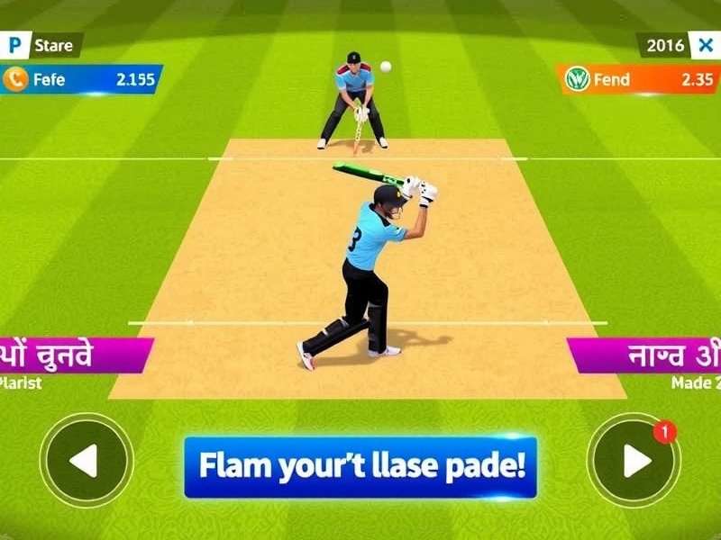 Punjab Cricket Frenzy Batting Gameplay Punjab Cricket Frenzy gameplay showing batting with Punjabi commentary and scoreboard
