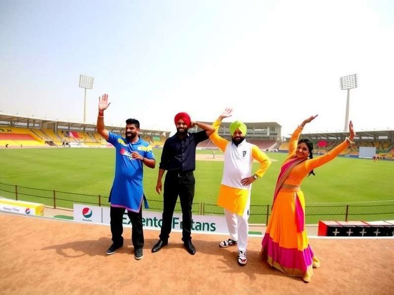 Punjab Cricket Frenzy Baisakhi Celebration Punjab Cricket Frenzy Baisakhi special event with bhangra dancers and harvest-themed stadium